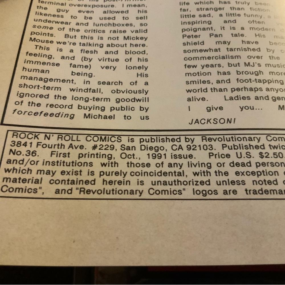 Vintage 1991 Rock N Roll Comics - Michael Jackson - Picture 6 of 6